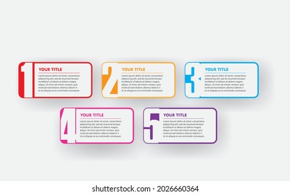 Timeline Infographics Design Vector, Workflow Layout, Diagram, Annual Report, Web Design.  5 Options, Steps or Processes of Business Concept
