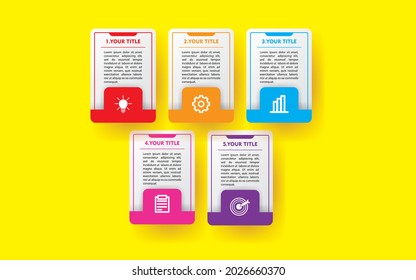 Timeline Infographics Design Vector, Workflow Layout, Diagram, Annual Report, Web Design.  5 Options, Steps or Processes of Business Concept
