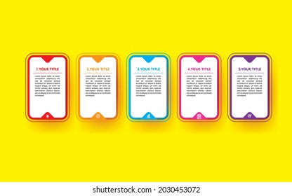 Timeline Infographics Design Vector, Workflow Layout, Diagram, Annual Report, Web Design.  5 Options, Steps or Processes of Business Concept
