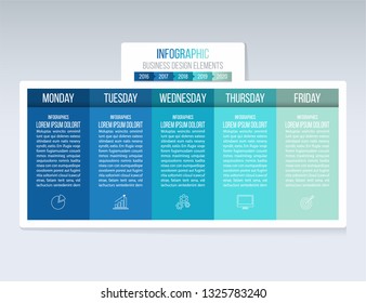 Timeline Infographics Design. Weekly Planner Vector.