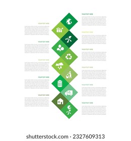 Línea de tiempo o infografía. Concepto ecológico con 11 opciones, pasos o procesos.ilustración vectorial