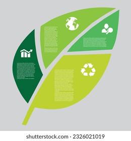 Línea de tiempo o infografía. Concepto ecológico con 4 opciones, pasos o procesos.Concepto Eco Timeline Business. Naturaleza orgánica para presentación y gráfico.