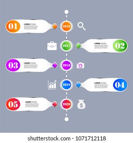 Timeline infographics element vector design, Business concept with 5 steps, workflow, diagram, banner, process, business presentation template, web design.
