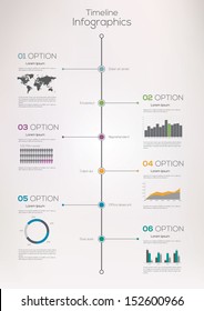 Timeline Infographics, Elements And Icons. Vector