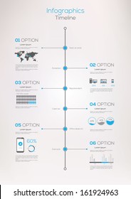 Timeline infographics, elements and icons. Vector