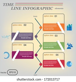 Timeline infographics, elements and icons. Vector 