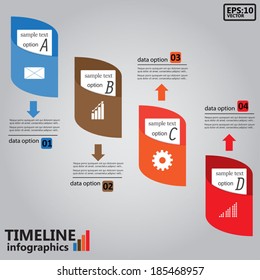 Timeline infographics, elements and icons. Vector