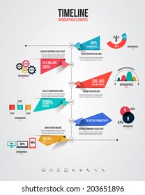 Timeline infographics, elements and icons. Vector