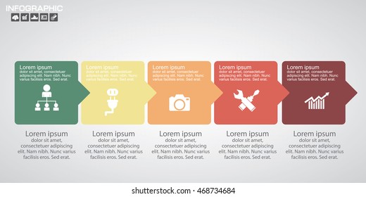 Timeline infographics, elements and icons. Vector