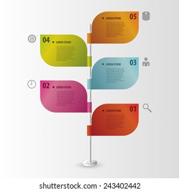 Timeline infographics. Flags. Vector illustration