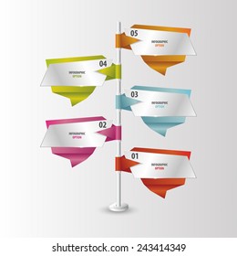 Timeline infographics. Flags. Vector illustration