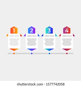 Timeline infographics flat design and colorful steps collection vector. Can be used for workflow layout, diagram, annual report, web design. Business concept with 4 options, steps or processes.