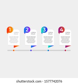 Timeline infographics flat design and colorful steps collection vector. Can be used for workflow layout, diagram, annual report, web design. Business concept with 4 options, steps or processes.