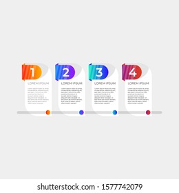 Timeline infographics flat design and colorful steps collection vector. Can be used for workflow layout, diagram, annual report, web design. Business concept with 4 options, steps or processes.