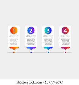 Timeline infographics flat design and colorful steps collection vector. Can be used for workflow layout, diagram, annual report, web design. Business concept with 4 options, steps or processes.
