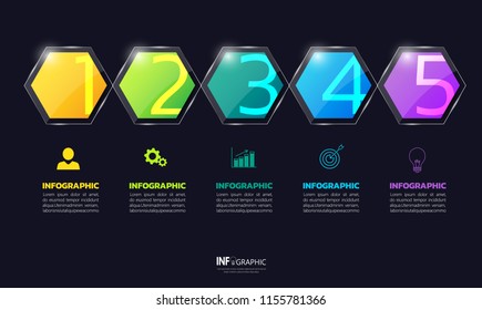 Timeline infographics with hexagon shape,can be used for workflow layout, diagram, website, corporate report, advertising, marketing. presentation slide template. vector illustration.