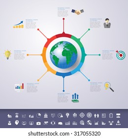 timeline infographics with icons set.