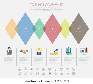 timeline infographics with icons set.