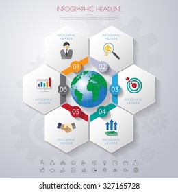 timeline infographics with icons set.