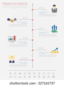 timeline infographics with icons set.