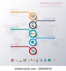 timeline infographics with icons set.