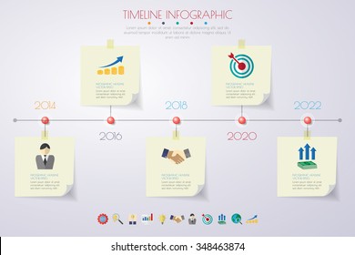 timeline infographics with icons set. vector. illustration.