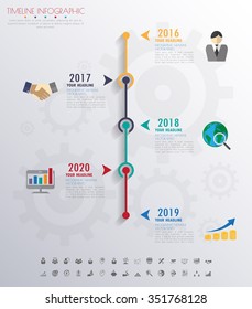 timeline infographics with icons set. vector. illustration.