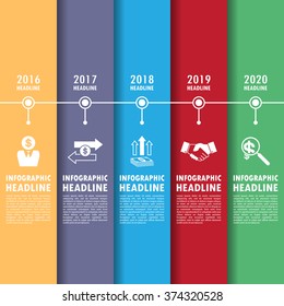 timeline infographics with icons set. vector. illustration.