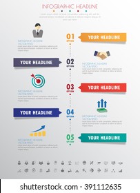 timeline infographics with icons set. vector. illustration.