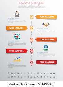 timeline infographics with icons set. vector. illustration.