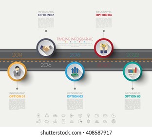 timeline infographics with icons set. vector. illustration.