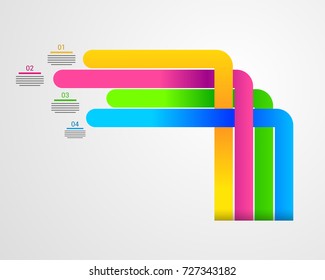 Diseño de infografías de línea de tiempo con 4 pasos.