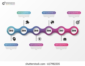 Timeline infographics. Modern design template with icons. Vector illustration.