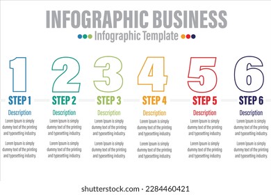 timeline, infographics, Six, 6, step, diagram, infograph, four, number, chart, process, graphic, element, design, graph, template, icon, schedule, business, layout, presentation, flow, line, simple