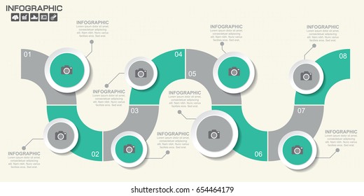 Timeline infographics templat, flowchart, workflow or process infographics, vector eps10 illustration