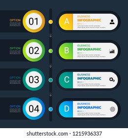 Timeline Infographics template 4 options, business data visualization, can be used for workflow layout, diagram, website, corporate report, advertising, marketing. vector illustration.