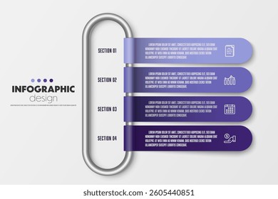 Timeline for infographics template 4 options diagrams, graphs, presentations and business concept charts