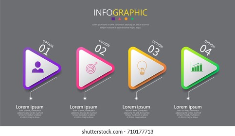 Timeline infographics template with 4 options,can be used for workflow layout, diagram, website,corporate report,advertising, marketing.vector.
