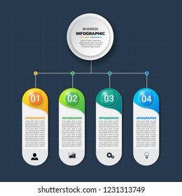 Timeline Infographics template 4 steps, business data visualization, can be used for workflow layout, diagram, website, corporate report, advertising, marketing. vector illustration.