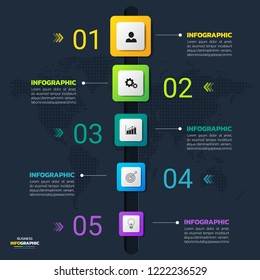 Timeline Infographics template 5 options, business data visualization, can be used for workflow layout, diagram, website, corporate report, advertising, marketing. vector illustration.