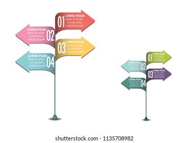 Timeline infographics template with arrows.