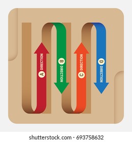 Timeline infographics template with arrows