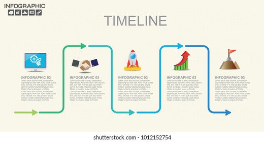 Timeline Infographics Template Arrows Flowchart Workflow Stock Vector Royalty Free 1012152754 7856