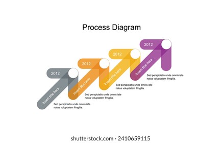 Timeline infographics template with arrows, flowchart, workflow or process infographics, vector eps10 illustration