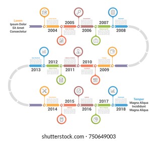 Plantilla infográfica de línea de tiempo con flechas, flujo de trabajo o diagrama de proceso, vectorial eps10 ilustración