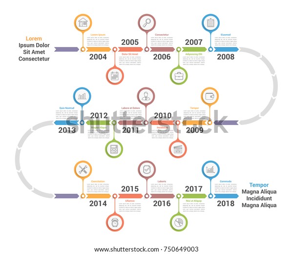 Timeline Infographics Template Arrows Workflow Process Stock Vector