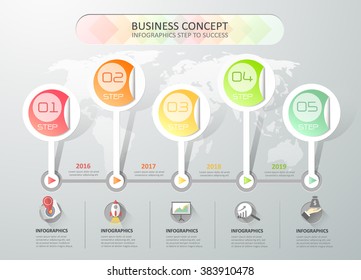 Timeline infographics template, Can be used for workflow layout, banner, diagram, web design