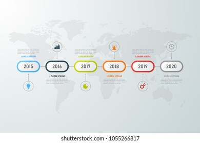 Timeline infographics template. Can used for business, education, web design, banners, brochures, flyers. Vector illustration.
