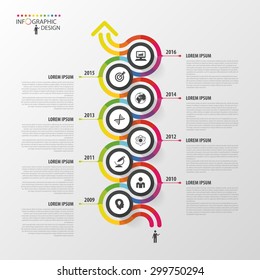 Timeline infographics template. Colorful modern design. Vector illustration