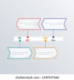Timeline infographics template design. Business concept infograph with 4 options, steps or processes. Vector visualization can be used for workflow layout, diagram, annual report, web
